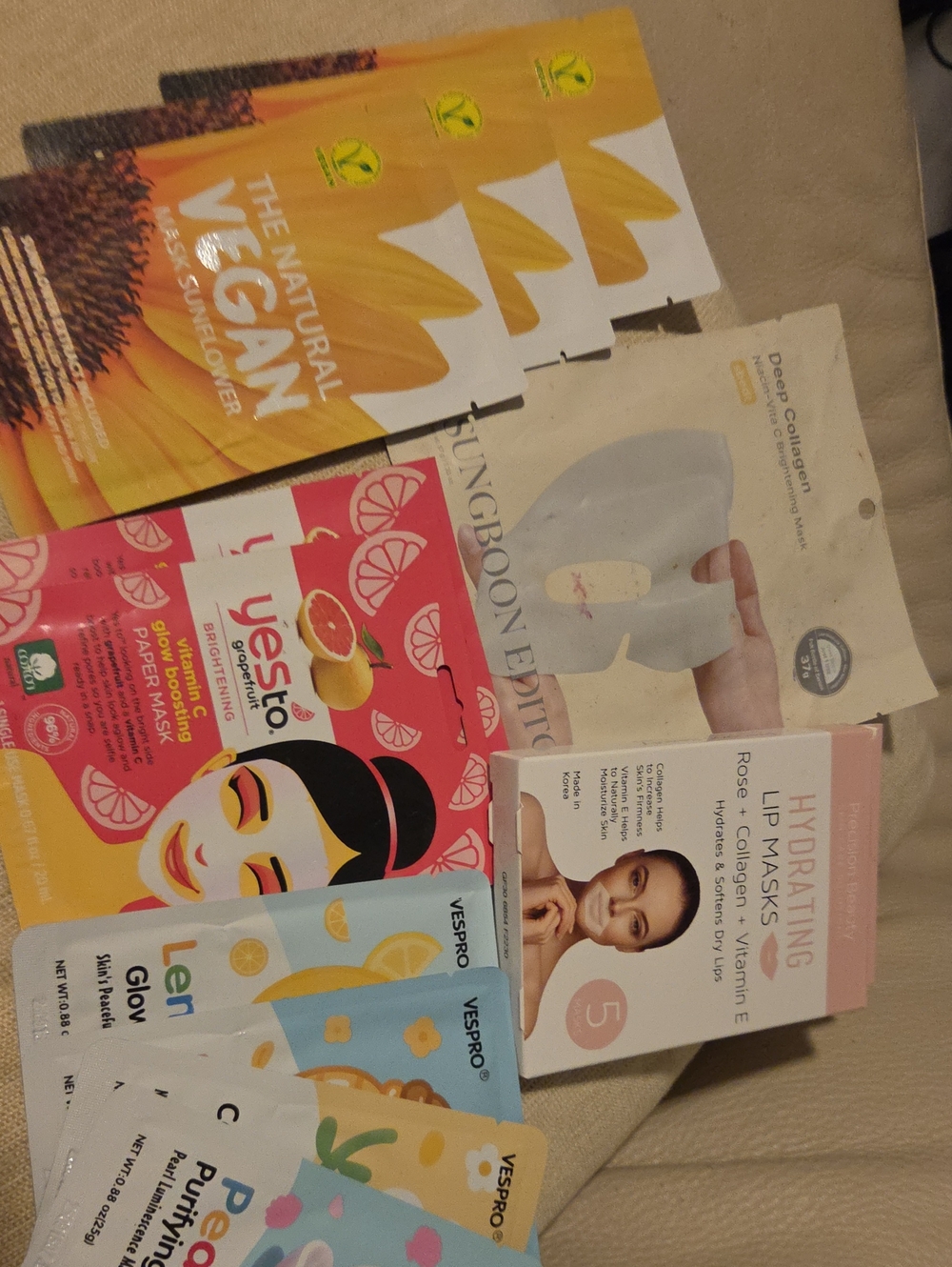 Hydrating Facial/Lip Masks Bundle 15 Total Mix See Pics